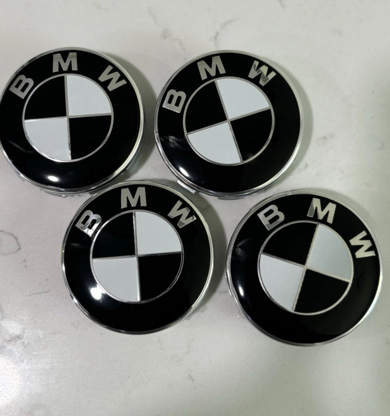 56mm Bmw style center caps 5x112 black Kith Anniversary M performance