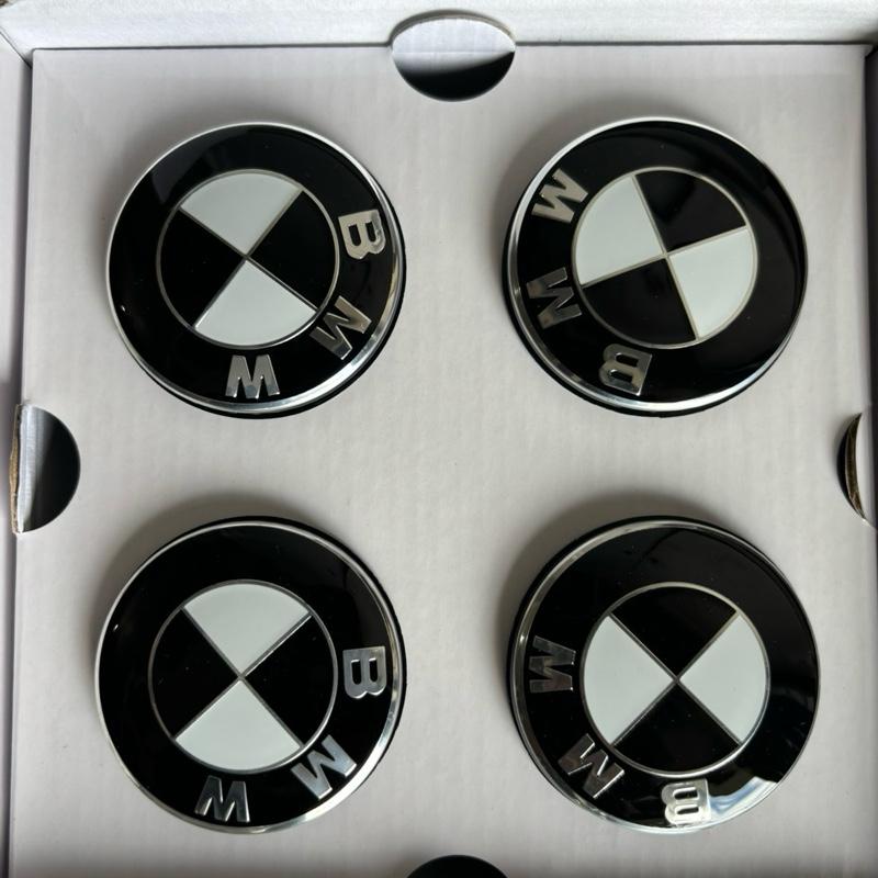 BMW 56MM / 68MM Floating Center Caps Wheel Hub Emblem 5x112 to 5x120 Upgrade Accessories for BMW Vehicles Full Black Polished Look