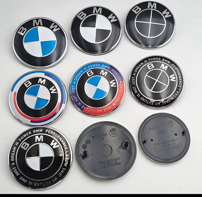 BMW 50th Anniversary Hood & Trunk Emblems Set 74mm & 82mm Options Celebrate 50 Years of Innovation Luxury Car Decals Stylish Car Merch