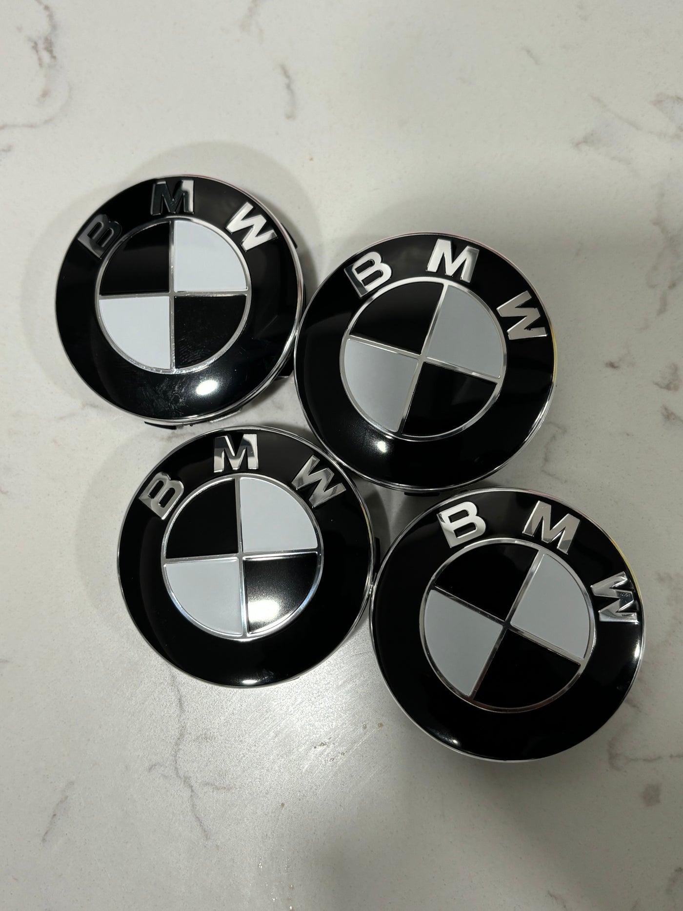 56mm Bmw style center caps 5x112 black Kith Anniversary M performance