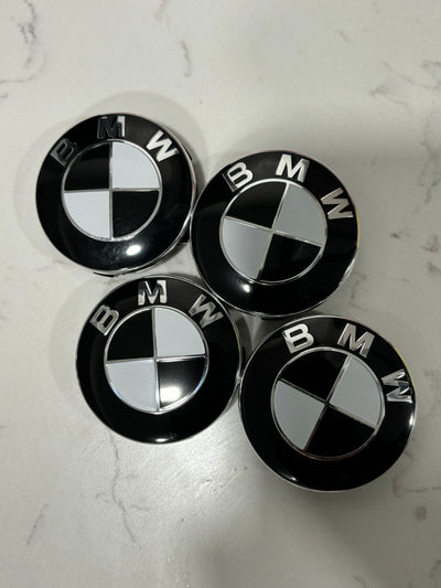 56mm Bmw style center caps 5x112 black Kith Anniversary M performance