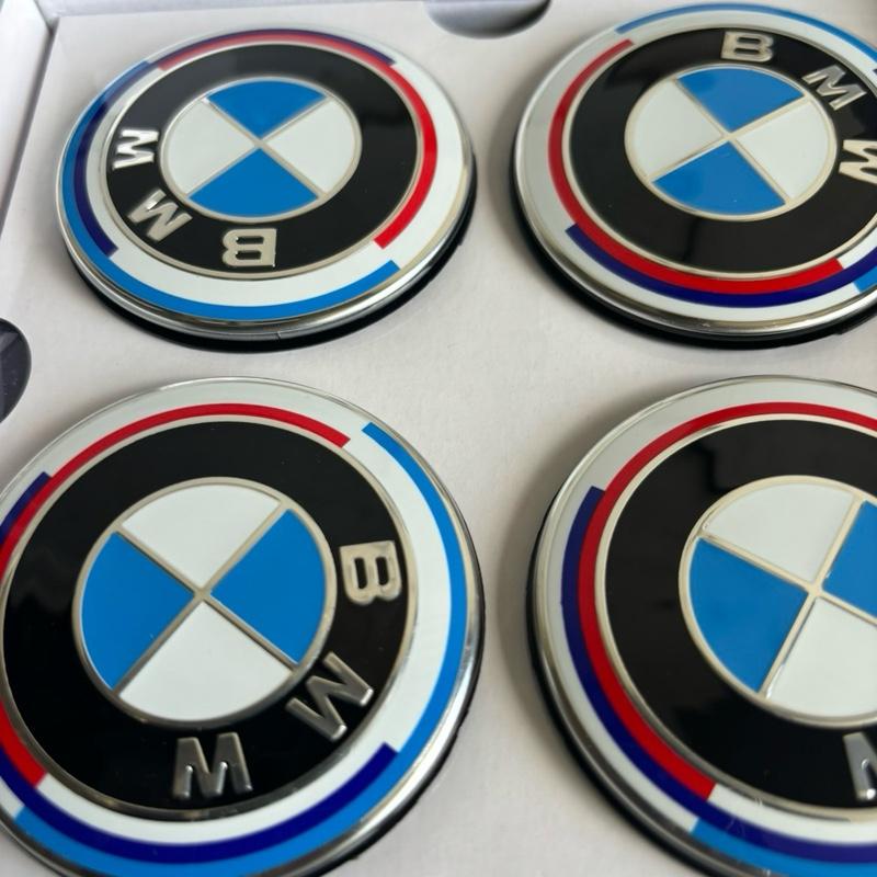 BMW 56MM / 68MM 50th Anniversary Floating Center Caps Wheel Hub Emblem 5x112 / 5x120 36122455269