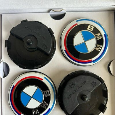 BMW 56MM / 68MM 50th Anniversary Floating Center Caps Wheel Hub Emblem 5x112 / 5x120 36122455269