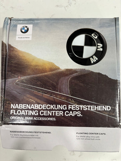 68MM BMW Black and white Floating Center Caps Wheel Hub Emblem 5x120