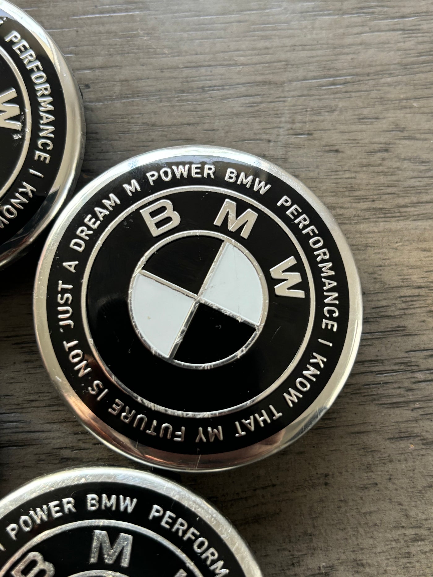 56mm Bmw style center caps 5x112 black & white 50th anniversary M performance