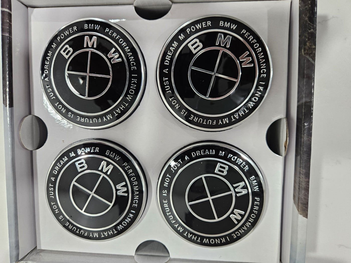 KITH Edition Floating Center Caps Wheel Hub 56MM 68MM 5x112 5x120 Upgrade Accessories for BMW Vehicles Full Black Polished Look